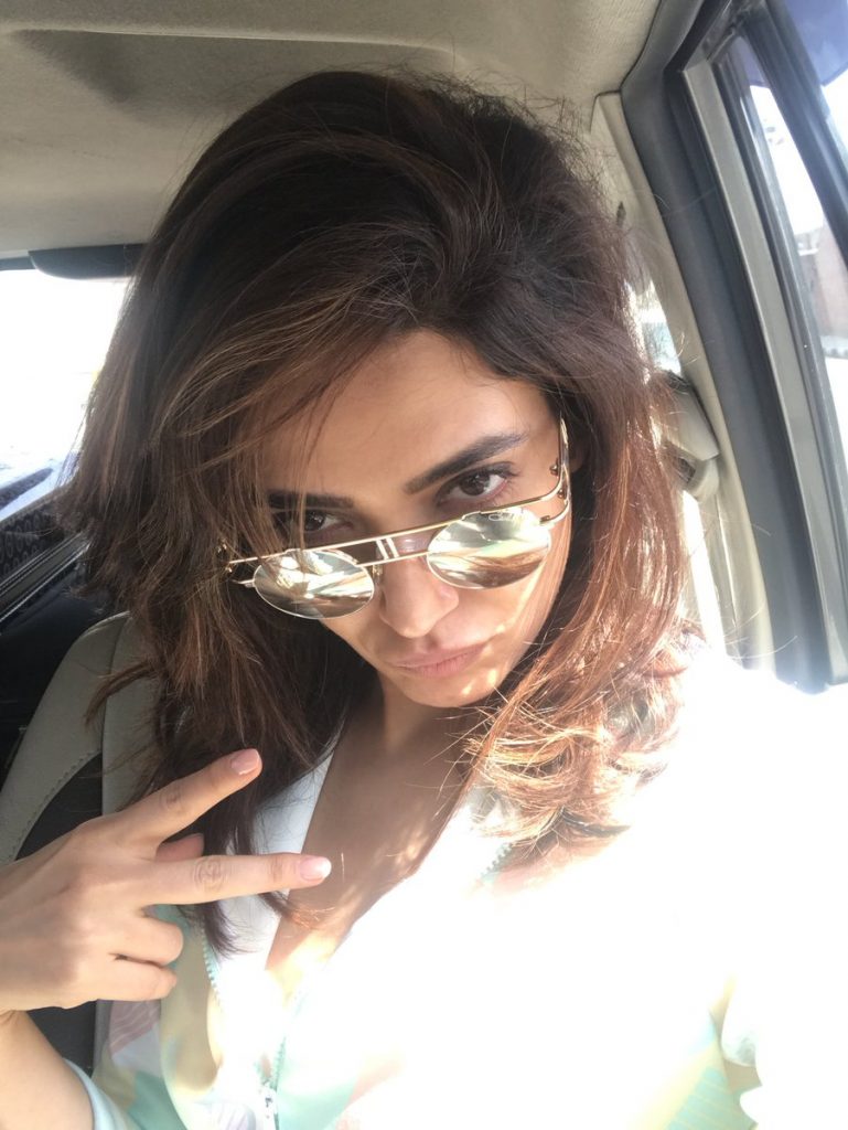 Karishma Tanna With In Car Stylish Selfie
