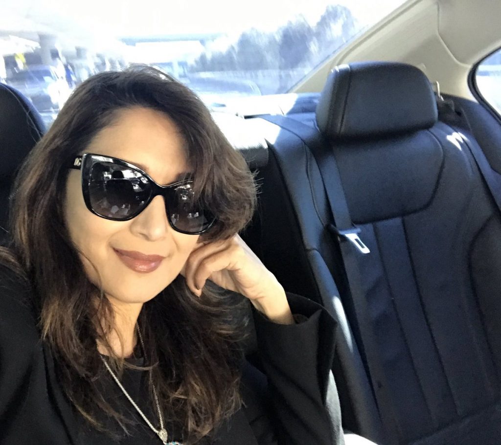 Madhuri Dixit With In Car Selfie