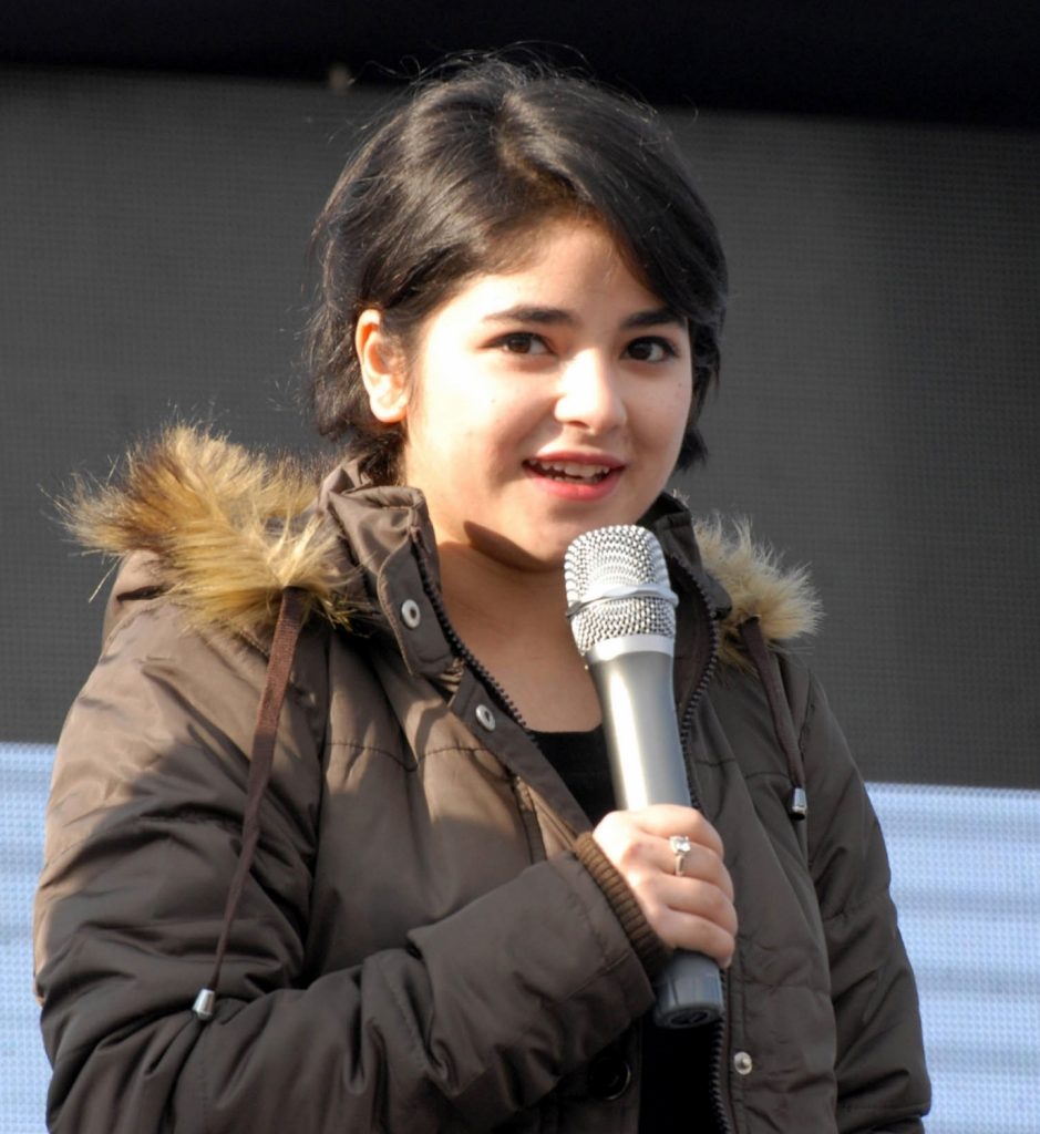 Jammu: Actress Zaira Wasim Khan Who Has Played The Role Of Wrestler Geeta Phogat In The Film "Dangal" During A Save Water Campaign In Jammu On Jan 15, 2017. (Photo: IANS)
